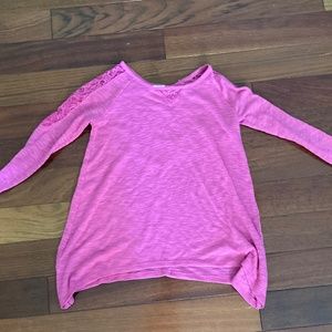Hot Pink Kids 7/8 Long-Sleeved Shirt